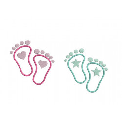 Stickdatei - Füße Stern & Herz